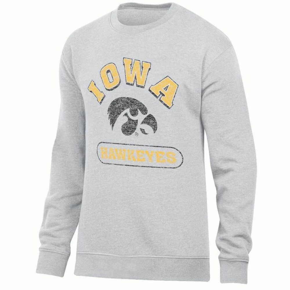 NCAA Iowa Hawkeyes Ash Crew Neck Sweatshirt - M